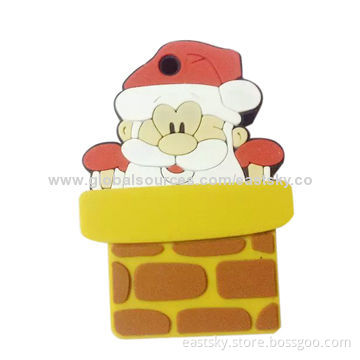 Custom Santa Claus Shape USB Flash Drive, Made of Soft PVC Material, OEM Orders are WelcomeNew